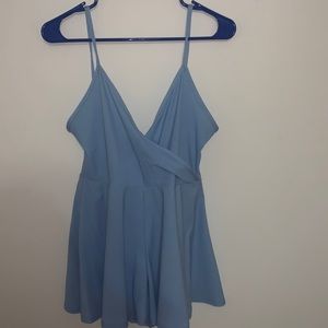 Basic cami wrap play suit light blue